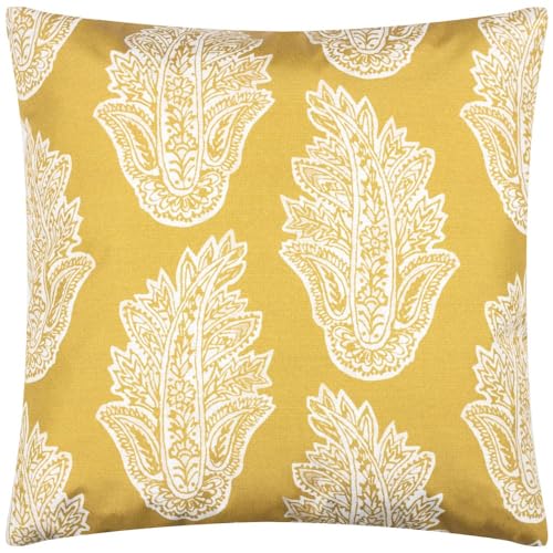 Paoletti Kalindi Paisley Outdoor Cushion Cover, Saffron, 43 x 43cm