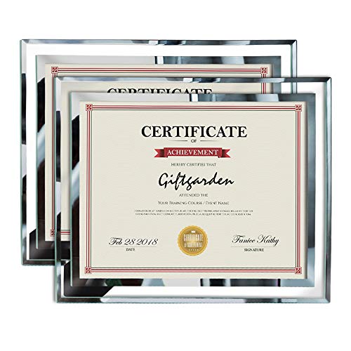 Giftgarden 8.5x11 Picture Certificate Document Frames Glass Photo Frame Set for Tabletop Display, Pack of 2