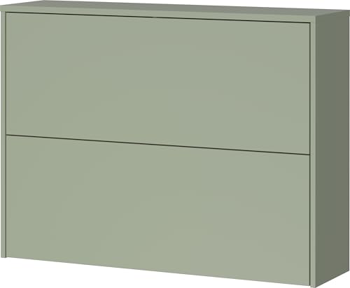 Germania Shoe Cabinet 1349-629 GW-Binetto, in Taupe Green/Oak-repro, with push-to-open function, 99 x 74 x 27 cm (WxHxD)