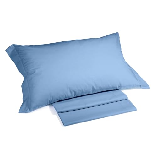 Caleffi - Single Bed Set in 100% Cotton Composed of Single Bed Sheets 160 x 285 cm + 1 Fitted Sheet with Single Fitted Sheet 90 x 200 cm for Mattress 28 cm High + 1 Pillow Case 50 x 80 cm