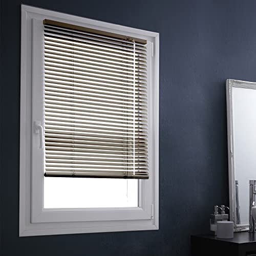 MADECOSTORE Aluminium Venetian Blind 25 mm without Drilling – String – L37 x H150 cm
