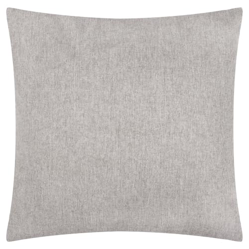 furn. Evans Lichfield Lola El Cushion Cover (Grey - 43x43cm) - Versatile Plain Woven Texture Minimalist Decorative Case