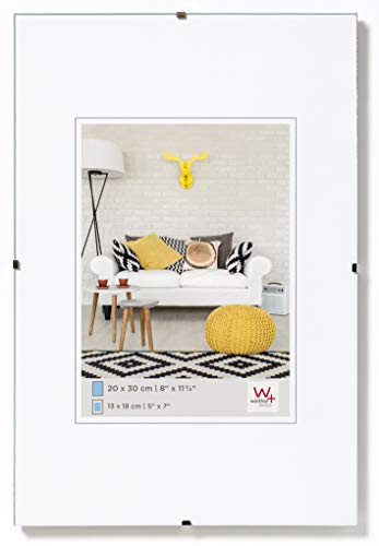 walther Design Picture Frame Clear Glass30 x 30 cm Frameless Picture Holder RB330K