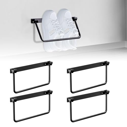 SKUNTUGUANG RV Wall Mounted Shoe Rack Storage and Organization,Aluminum Camper Shoe Shelf For Wall Storage Organizer Shelf,Saving Holder for Various Footwear,RV Essential Accessories for Travel,4 pcs