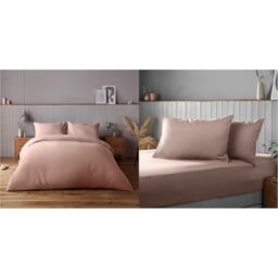 Silentnight Supersoft Collection Pink Duvet Cover Set. Supersoft Snuggly Easy Care Duvet Cover & Supersoft Pink Blush Pillowcase Pair Easy Care Soft Snuggly Plain Pillow Cases