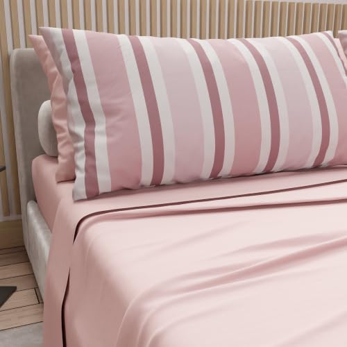 PETTI Artigiani Italiani - Cotton Bed Sheet Set with Pillowcases in Digital Print Mille Rows 35 - Single - Made with Love in Italy since 1968
