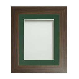 Frame Company Watson Brown Picture Photo Frame fitted with Perspex, A3 with Bottle Green Mount for image size A4