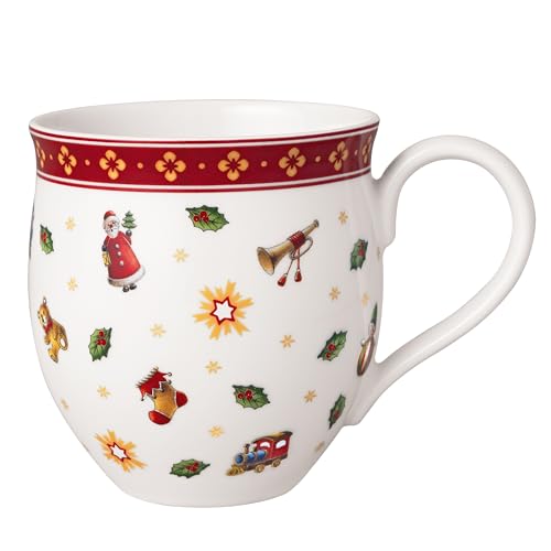 Villeroy & Boch ??? Toy's Delight Porcelain Mug, Christmas Coffee Cup, Winter Toys Mug, White/Red