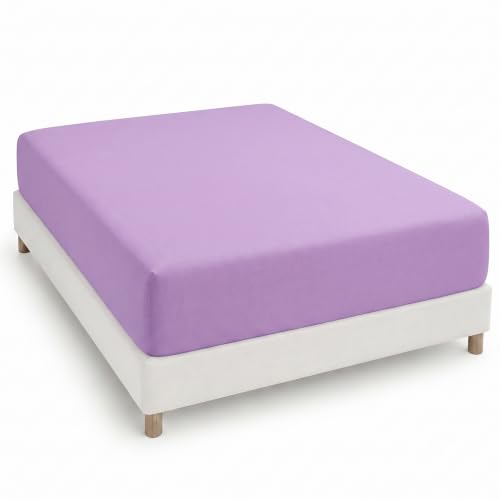 Degrees Home Collection - Fitted Sheet 105 x 190 x 33 cm - Adjustable - Brushed Polyester - Purple