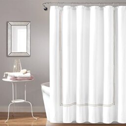 "Lush Decor Hotel Collection Shower Curtain, 72"" x 72"", White & Wheat"