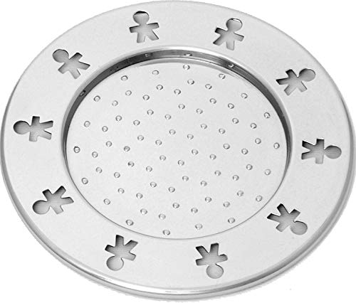 Alessi Mini Girotondo Antisuction Glass Coaster in 18/10 Stainless Steel Mirror Polished, Set of 4