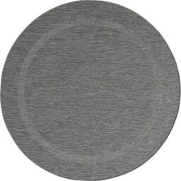 Mia's Teppiche Lara In- & Outdoor Rug, Flat Fabric, 120 cm, round, Anthracite