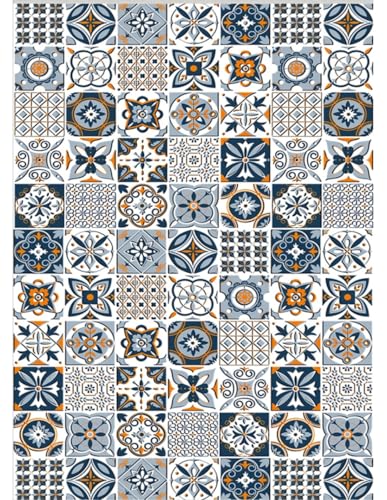 MANI TEXTILE TPS_TREN_MIN_60 Rug, Polyester, Blue, 60 x 90 cm