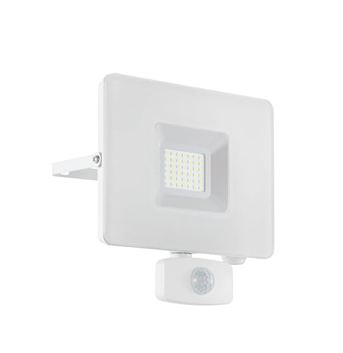 EGLO Faedo 3 LED Outdoor Spotlight, 1-Bulb Outdoor Light, Wall Spotlight Made of Aluminium, Colour: Black, Glass: Clear, 50 Watt, IP65