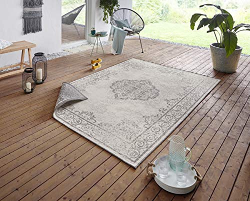 Bougari Indoor & Outdoor Reversible Rug Cebu Grey Cream 120 x 170 cm