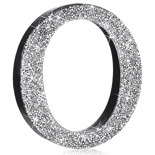 "5.7"" Silver Rhinestone Bling Letters Glitter Crushed Diamond Decor,Letter O - Wooden Base Metal Hook for Wall or Tabletop Display, Combinable Letters, Wedding Bedroom Y2k Party Decor, Gift for Christmas"