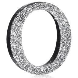 "5.7"" Silver Rhinestone Bling Letters Glitter Crushed Diamond Decor,Letter O - Wooden Base Metal Hook for Wall or Tabletop Display, Combinable Letters, Wedding Bedroom Y2k Party Decor, Gift for Christmas"
