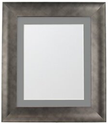 FRAMES BY POST Hygge Picture Photo Frame, Plastic Glass, Pewter with Dark Grey Mount, 36 x 24 Image Size 30 x 20 Inches