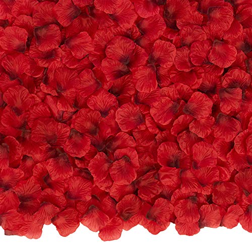 BESKIT 3000 PCS Dark Red Artificial Silk Rose Petals for Valentine's Day, Wedding, Romantic Night, Party Flower Decorations
