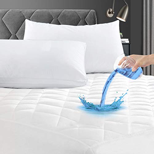"GRT RV King Size Mattress Pad, Hollow Cotton Quilted Mattress Protector - Breathable and Noiseless RV King Mattress Cover with 8""-26"" Deep Pocket, Soft, Dust Proof & Machine Washable (White) (72??80)"