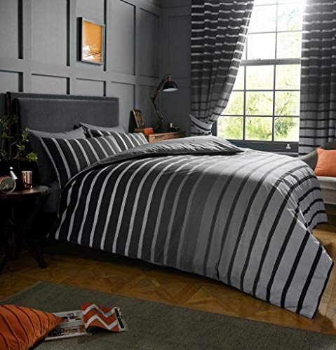 Gaveno Cavailia Luxurious Oscar Bed Set with Duvet Cover and Pillow Cases, Polyester-Cotton, Grey, Double