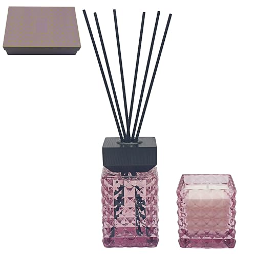 Lesser & Pavey Desire Aroma Oud & Bergamot Diffuser & Candle 70g Candle & 120ml Diffuser For Home & Office - Long-Lasting Home Fragrance Gift Set - Air Freshener For Living Room & Bedroom