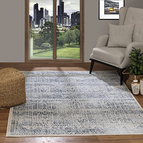 Livabliss x Galey Alix Vintage Area Rug for Living Room, Bedroom - Scandi Neutral Rugs, Traditional Patterned Boho Style, Natural Easy Care Pile - Large Rug, 160x230 cm, Olive, Taupe, Brown