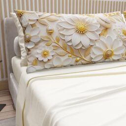 PETTI Artigiani Italiani - Cotton Sheets with Pillowcases in Digital Print, Single Bed Sheet, Single Bed Set, Floral 13 Cream 100% Made in Italy