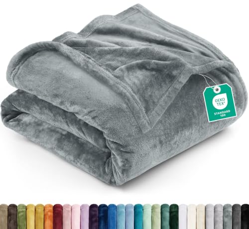 Utopia Bedding Fleece Blanket Twin Size Ash Grey 300GSM Luxury Anti-Static Fuzzy Soft Microfiber Bed Blanket (60x80 Inch)