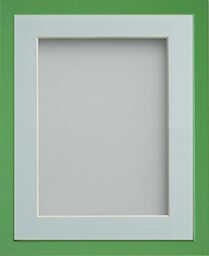 Frame Company Jellybean Range Green Wooden 12x12 inch Picture Photo Frame with Light Blue Mount for Image 10x10 inch * Choice of Colours & Sizes* Fitted with Perspex