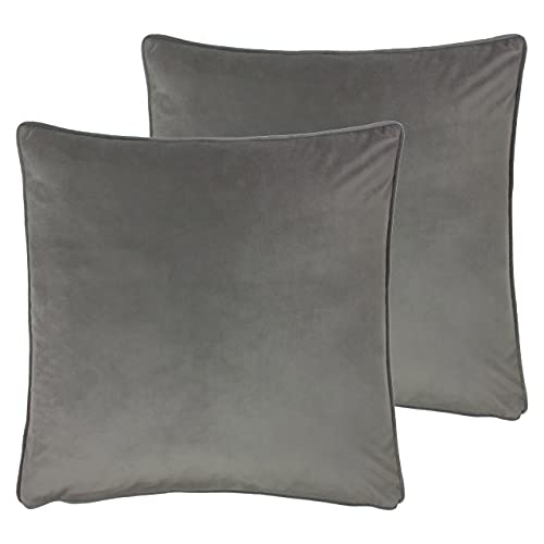 furn. Opulence Twin Pack Feather Filled Cushions, Steel, 55 x 55cm