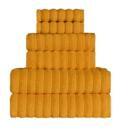 Tedeman Cloud Collection 6-Piece Towel Set - Turkish Towels, 550 GSM Plush, Highly Absorbent, Hotel & Spa Quality, 2 Bath Towels + 2 Hand Towels + 2 Kitchen Towels (Golden Sand, Set of 6 Towels)