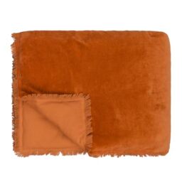 Yard Jaye Cotton Velvet Filled Bedspread (Rust, 140 x 220 cm)