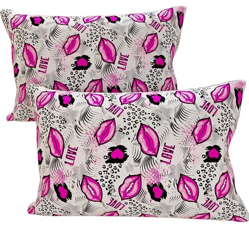 PETTI Artigiani Italiani - Pair of Pillow Cases 40 x 60 cm in Microfibre, Pillows for Bedroom Furniture, Sofa, Living Room, Set of 2 Cushion Covers, Lipstick Pillowcase White, 100% Made in Italy