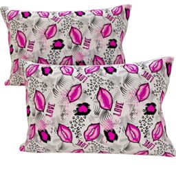 PETTI Artigiani Italiani - Pair of Pillow Cases 40 x 60 cm in Microfibre, Pillows for Bedroom Furniture, Sofa, Living Room, Set of 2 Cushion Covers, Lipstick Pillowcase White, 100% Made in Italy