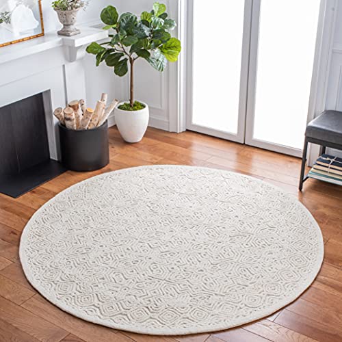 Safavieh Contemporary Rug for Living Room, Dining Room, Bedroom - Textural Collection, Short Pile, in Ivory, 244 x 305 cm