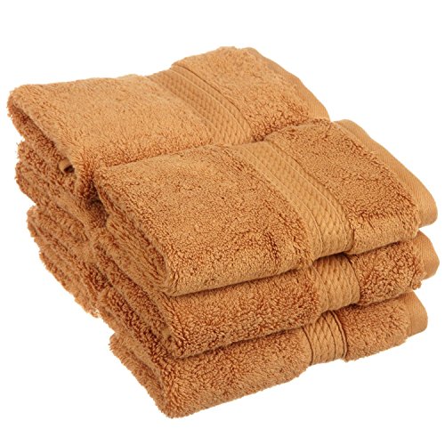 Superior 900 Gram 100% Premium Long-Staple Combed Cotton 6-Piece Face Towel Set, Rust