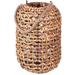 NATURAL LIVING Malaga Lantern in Rattan with Glass CANDLE HOLDER D24XH36CM