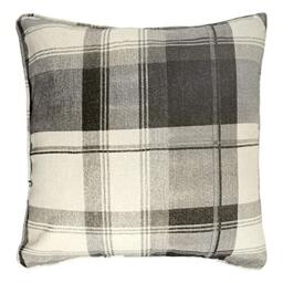 Fusion - Balmoral Check - 100 Pour cent Cotton Filled Cushion in Slate, 43 x 43 cm