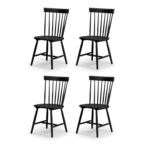 Julian Bowen Black Wood Torino Dining Chairs Set of 4