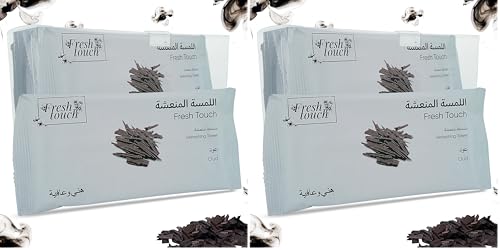 G4GADGET Luxury Disposable Refreshing Towel Wipes 12 Pack - Oud Scent - 25cm x 25cm Individually Wrapped Wet Towels for Hands & Face - Hot & Cold Use - Ideal for Travel, Restaurants, Hotels