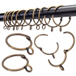 Openable Curtain Rings with Eyelet,24PCS Curtain Rings,Drapes Rings 38mm Interior Diameter Bronze TXZWJZ