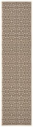 Safavieh Geometric Indoor/Outdoor Woven Runner Area Rug, Beachhouse Collection, BHS128, in Creme/Brown, 61 X 244 cm for Garden, Patio or Any Outdoor Space