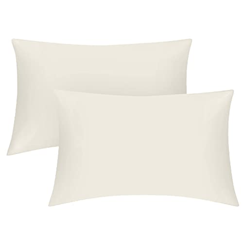 GC GAVENO CAVAILIA 200 Thread Count Egyptian Cotton Pillow Cases- Luxury Bedding Soft Pillow Covers- Envelope Closure 50 x 75 Pillowcases 2 Pack - Cream