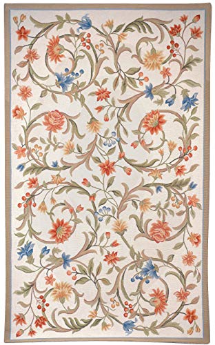 Safavieh Traditional Rug for Living Room, Dining Room, Bedroom - Chelsea Collection, Short Pile, in Ivory and Multicolor, 66 x 112 cm