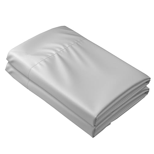 HBHLFZ Full Flat Sheets Only 2 Pack - Ultra Soft Polyester Top Sheet - Hotel Quality Bed Sheets - Comfortable Wrinkle-Free - Easy to Care for - Full Size Flat Sheets Only???Light Gray???