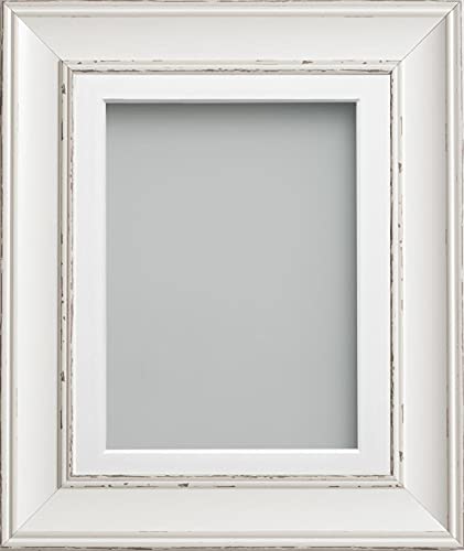 Frame Company Brooke Antique White Photo Frame, White Mount, 6x4 for 5x3 inch, fitted with perspex