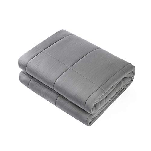 "Waowoo Adult Weighted Blanket Queen Size(15lbs 60""x80"") Heavy Blanket with Premium Glass Beads (Dark Grey)"