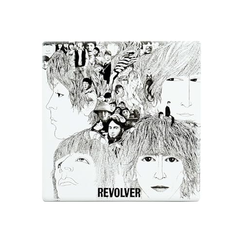 Half Moon Bay - The Beatles - Revolver Album Cover - Square Ceramic Drinks Coaster - Official Merchandise - Record Desk, Home Pub & Workshop Mat - Father???s Day 2026 Gift for Dad