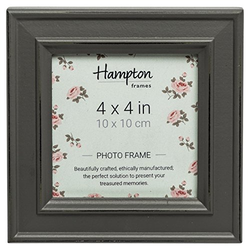 Hampton Frames PALOMA Distressed Square Picture Photo Frame Grey 4x4 (10x10cm) PAL301944G